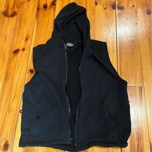 Harley Davidson Men’s sleeveless hoodie jacket black medium